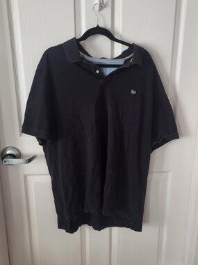 Chaps Black Cotton Polo